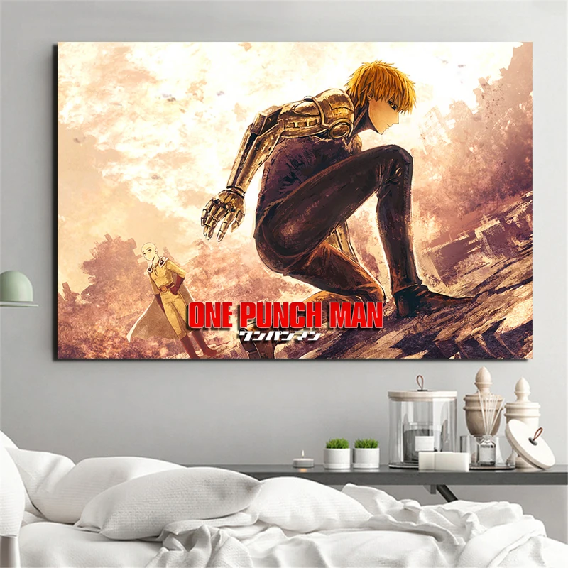 Аниме Картина на холсте One Punch Man печать гостиная домашнее украшение Современное