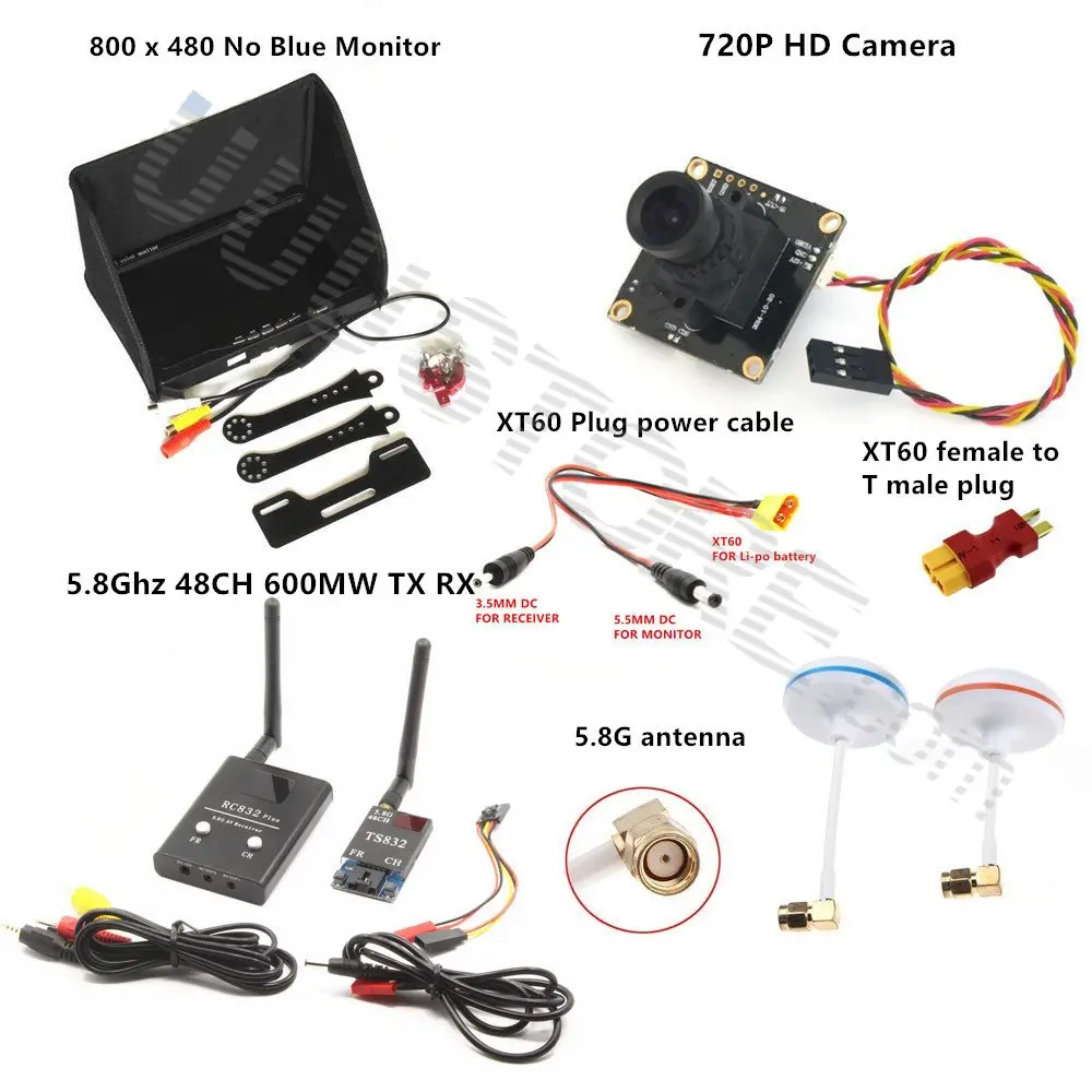 3km FPV Combo System 5.8Ghz 600mw Transmitter Receiver No