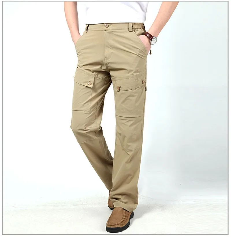 M~3XL 2016 New Spring Mens Plus Size Pants Quick Dry Breathable Long Short Trousers Man Straight Outdoor Waterproof Pantalones (11)