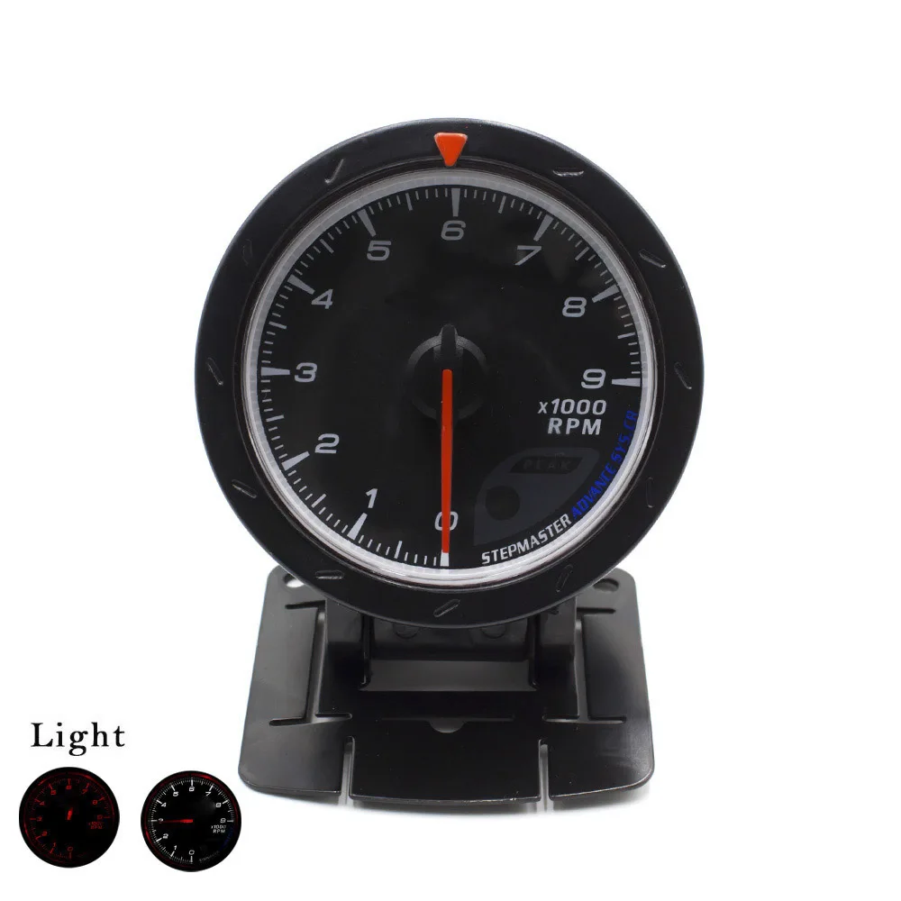 CNSPEED 60mm Car Tachometer Gauge Black Face Red / White Lighting 0