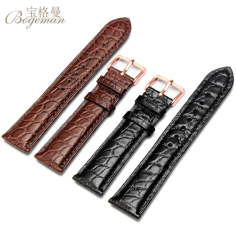 18 мм 20 мм 22 мм крокодиловый ремешок кожаный ремешок, мужские или женские часы аксессуары Часы с булавкой черный коричневый