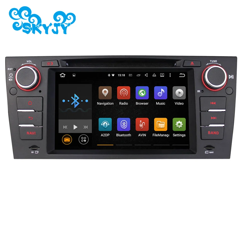 Perfect 7 Inch Quad Core 1024*600 Android 8.1 Car Stereo Radio GPS Navigation For BMW E90 2004~2012 GPS Capacitive Touch Screen Radio 0