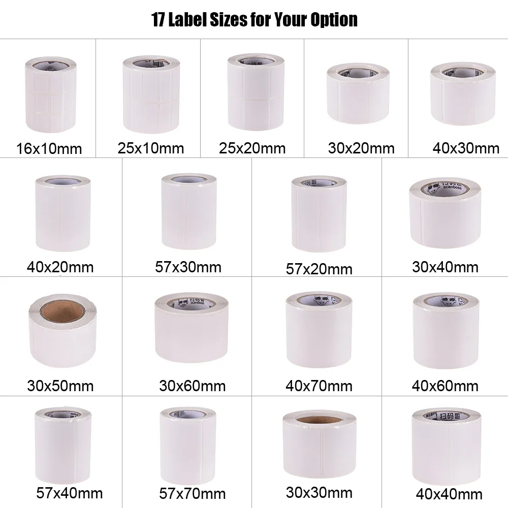 

1 Roll Thermal Paper Roll Self-adhesive Printing Label Paper Thermal Sticker Compatible for BT Thermal Label Printer