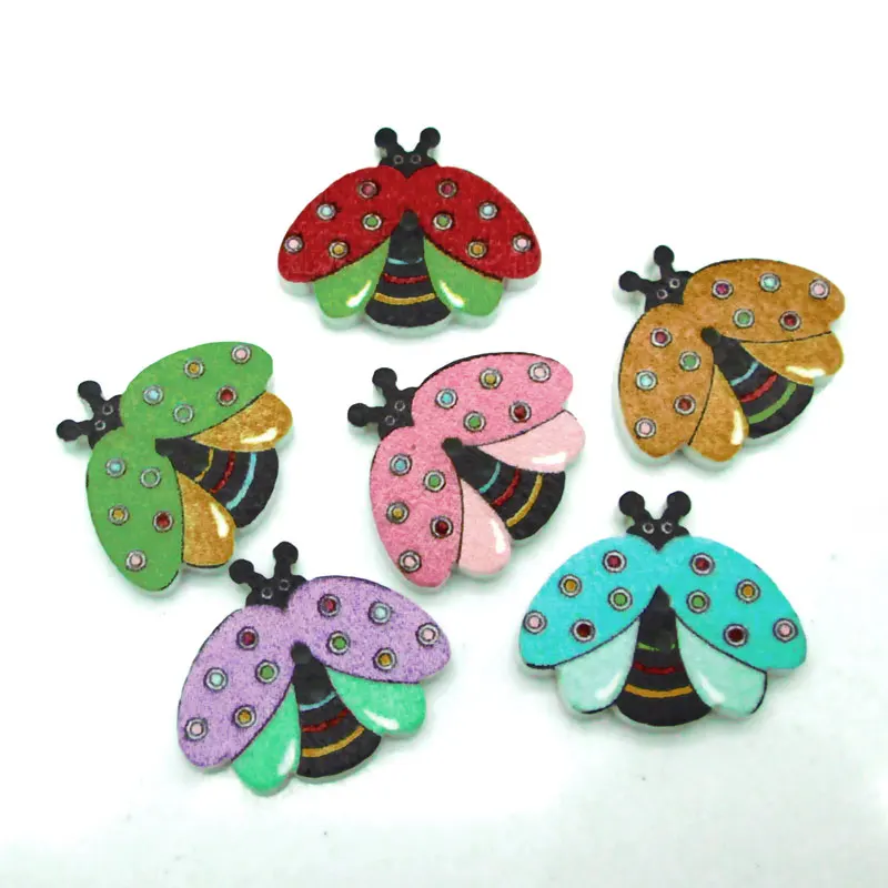 50pc Mixed Bee Sewing Buttons Wooden Craft Embellishment Scrapbooking Button