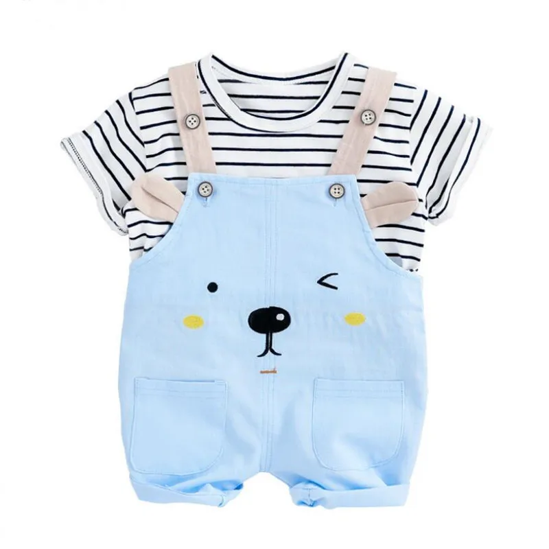 

Abrache Baby Boy Girl Clothes Set Children's Clothing Summer Plaid Short-Sleeved Casual Set Cartoon Puppy Cat 19 New Baby's Sets
