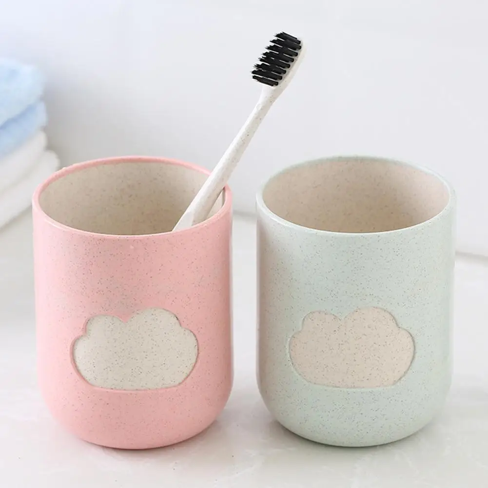 

New Hot Lovely Cloud Wheat Straw Toothbrush Toothpaste Holder Couple Home Water Cup