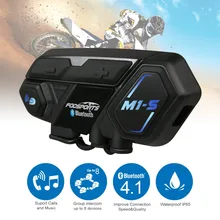 Bluetooth 4,1 M1-S мотоцикл Bluetooth гарнитура для шлема домофон до 8 всадников группы говорить мотоцикл водостойкие переговорные