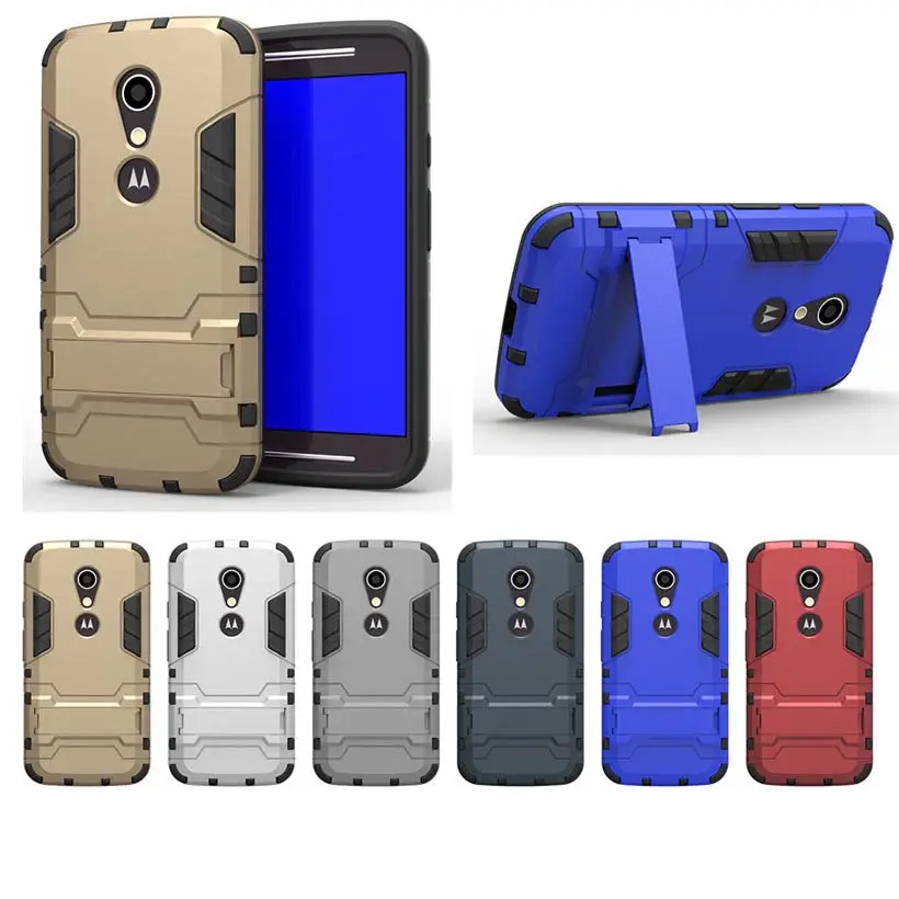 Горячая Броня Гибридный чехол с подставкой для 2014 Motorola Moto G2 g + 1 (G 2nd генерал) XT1063