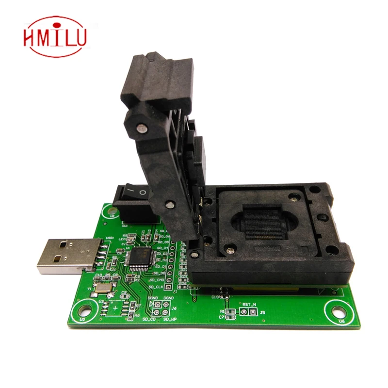 

eMCP221 Reader to USB for BGA 221 testing adapter ic chip size 11.5x13mm, nand flash programmer Clamshell Test Socket