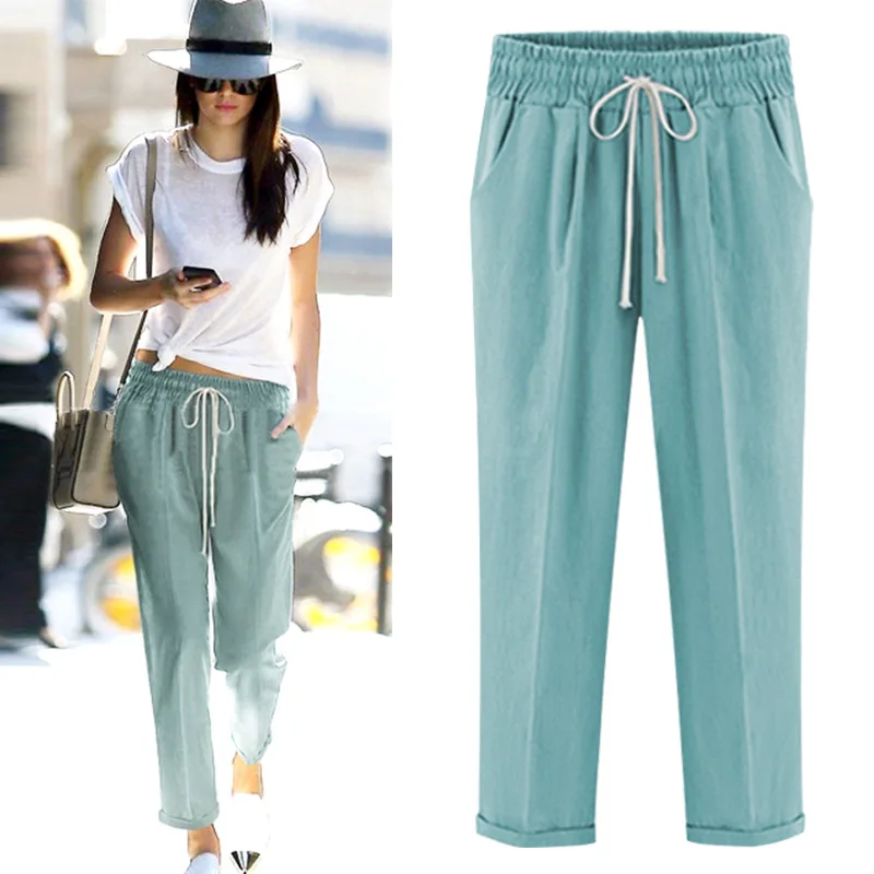 plus size printed trousers