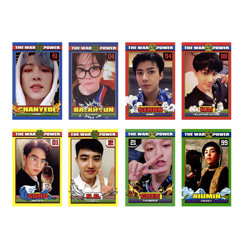 

Youpop KPOP EXO THE WAR 4th The Power of Music Album Photo Card Hip Hop Self Made Paper Cards Autograph Photocard XK481