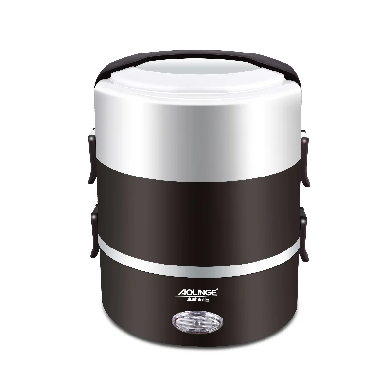 

Electric Lunchbox Rice Cooker Three Layers Portable Plug In Insulation Heating 2L 1-2 People