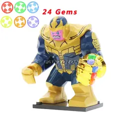 Танос с 24gems позолоченные Бесконечность Gauntlet Super Heroes Мстители Бесконечность война Халк Железный человек строительные блоки Цифры игрушки