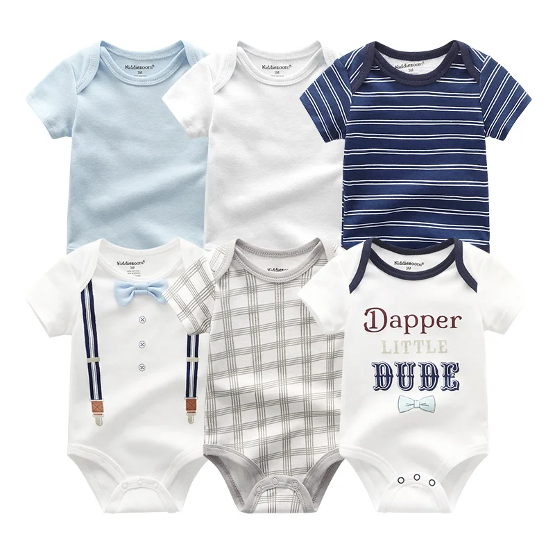 Одежда для новорожденных мальчиков 6 шт./лот комбинезон для малыша Девочки Лето короткий рукав сдельник для ребенка хлопок детская одежда roupas de bebe - Цвет: BDS6724-Baby Rompers