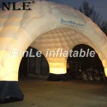 Последняя двухслойная надувная купольная палатка со светодиодными лампами надувной купол 3D шатер для продвижения