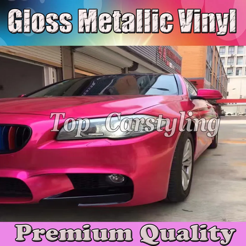 Rose pink Gloss Metallic Car Wrap Styling With candy Glossy with Air