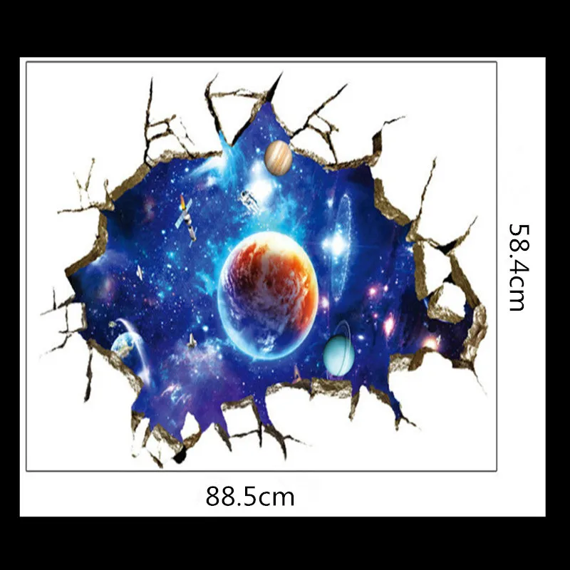 Новая креативная космическая планета галактика звезды Планеты Вселенная 3d космическая Наклейка Настенная фотообои Экологичная Наклейка на стену