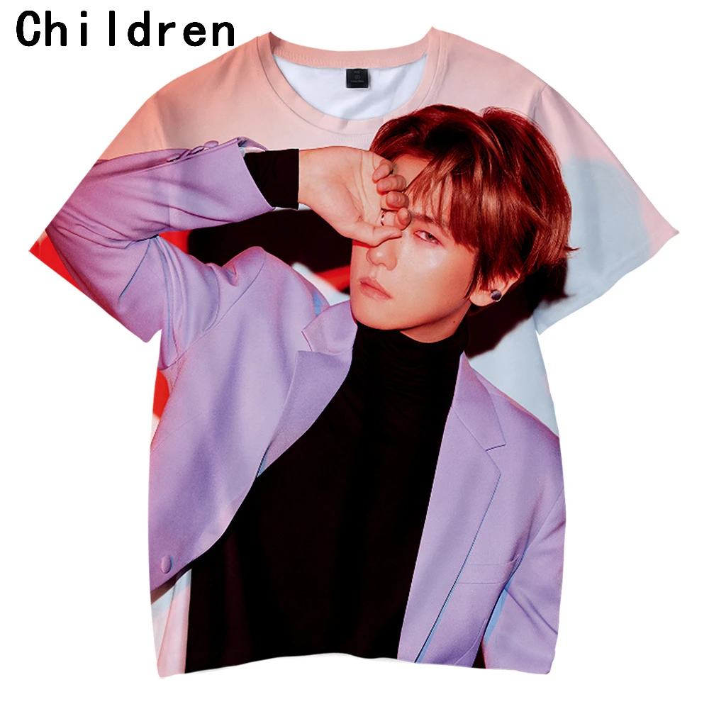 Kpop Bang Store EXO Love Shot Детские футболки с 3D принтом модные летние коротким рукавом 2019