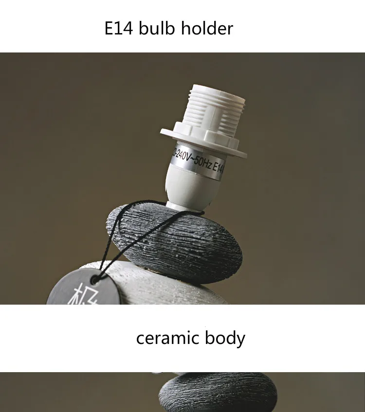 Candeeiro de Mesa Luz da Noite País Pedra Cerâmica Dimmer Sala Estar Cabeceira Porcelana Ajustável Pequena Leitura h 36 - 42cm 1072 5 Luzes e Iluminação