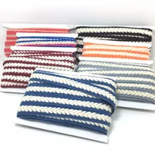 Zerzeemooy 15mm 5 jardas fita cor diy handmade da fita de espinha de peixe cânhamo algodão etiqueta tecida jacquard decoração cinto 7 cor