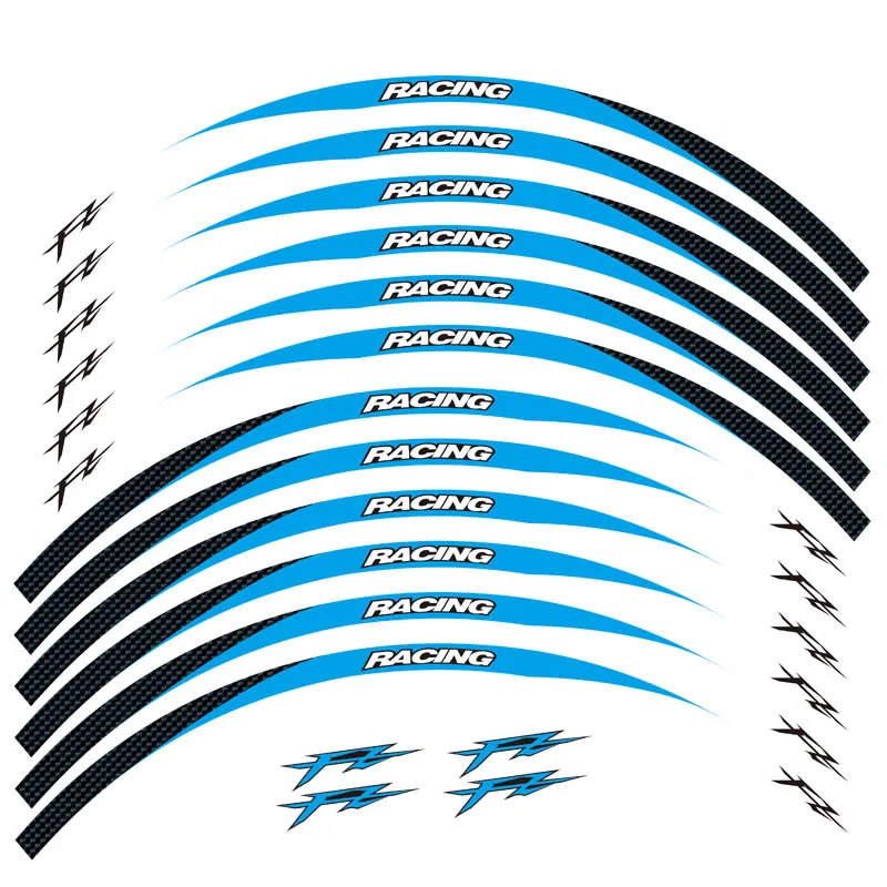 Высокое качество 12 шт. подходит мотоцикл наклейка для колес в полоску светоотражающий обод для Yamaha FZ1 FZ6 FZ-07 FZ8 FZ-09 FZ-10 FZS1000 - Цвет: 9