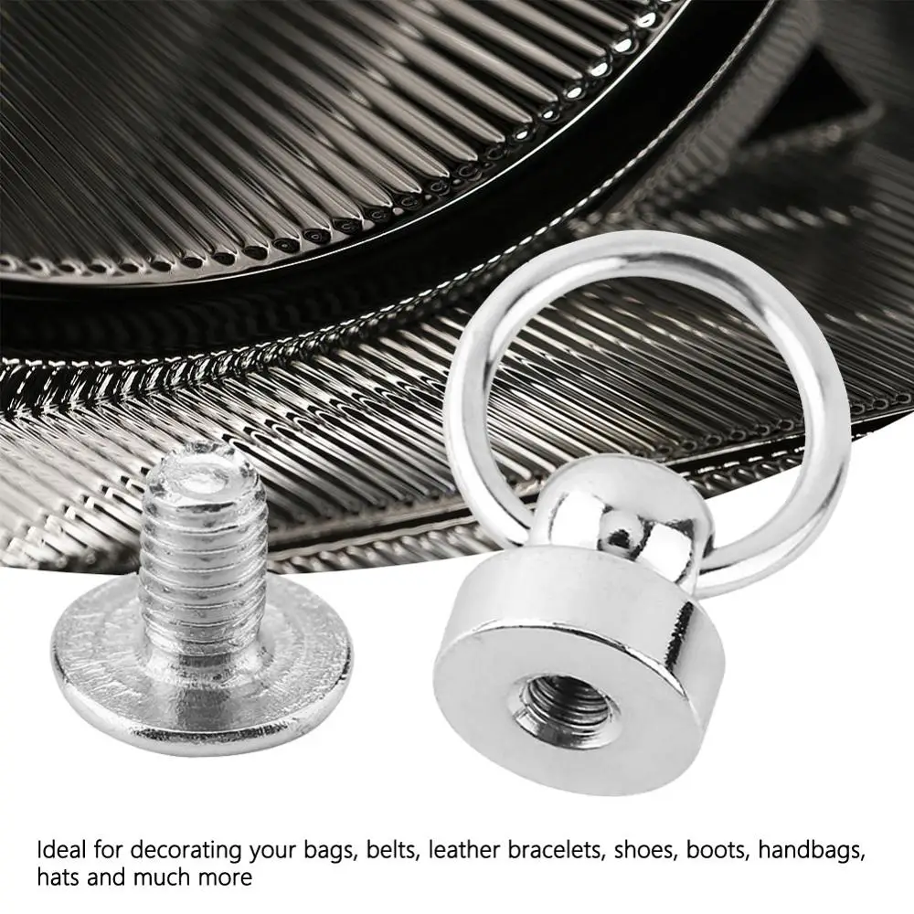 10pcs Brass Rivet Studs Screw Back Round Ring Leathercraft Parts Screw