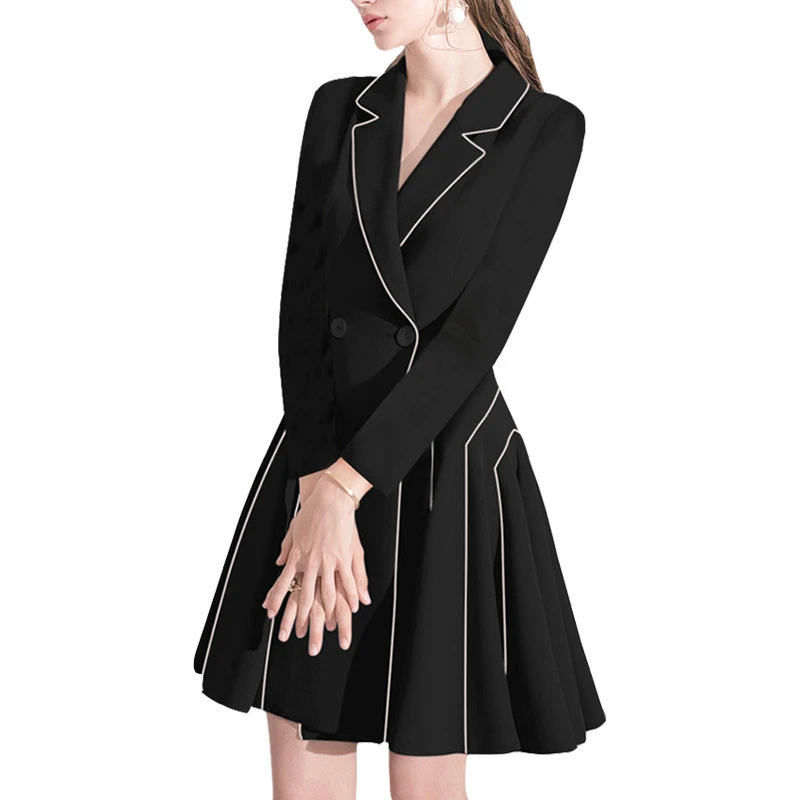 professional black dress with sleeves