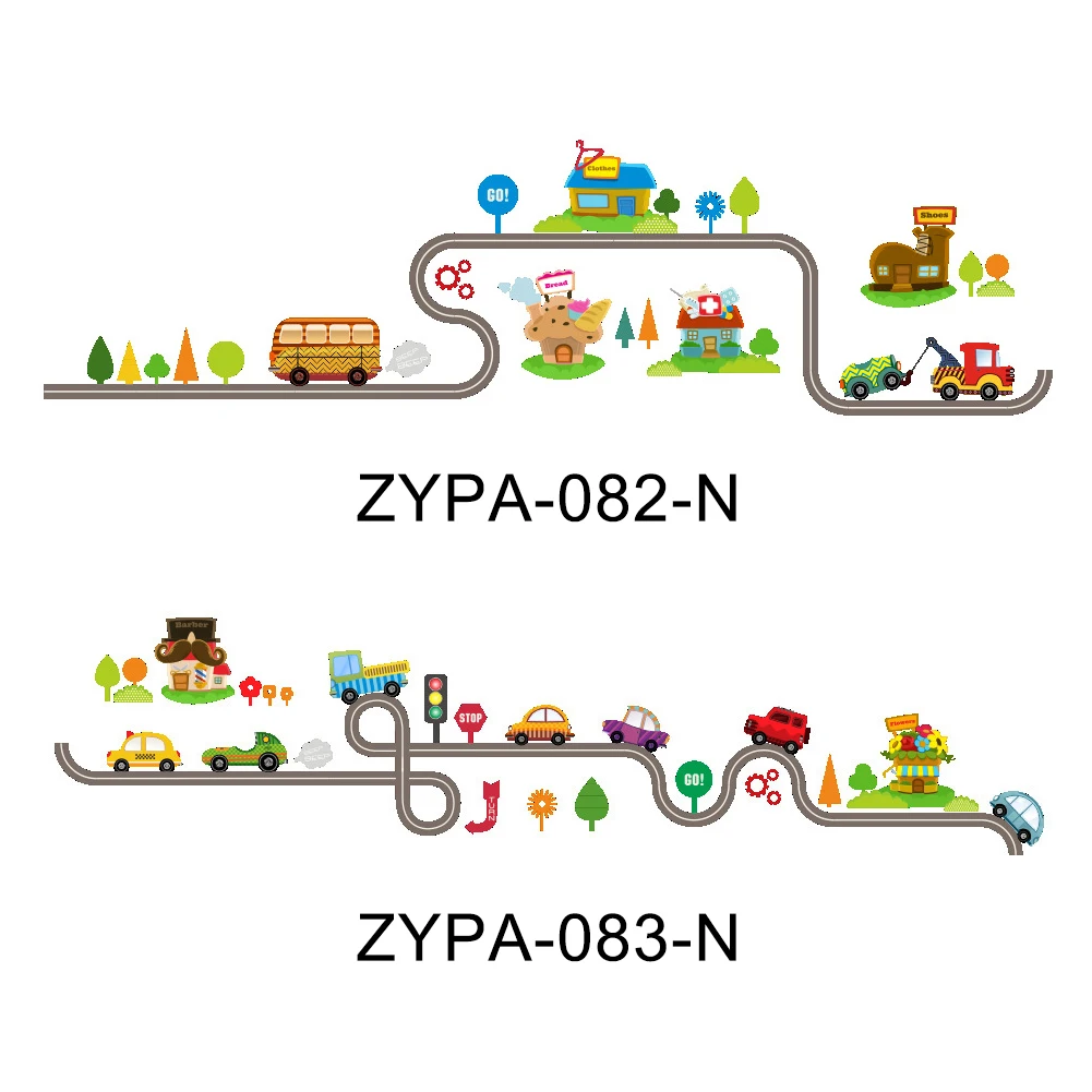 147x40 см ПВХ домашний декор детская спальня автомобиль милый фон DIY настенные декоративные наклейки Детские красивые Мультяшные машинки