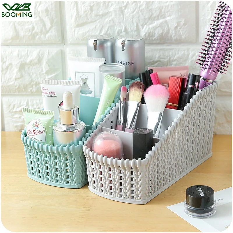 

WBBOOMING Desktop Sundries Storage Box Makeup Organizer For Cosmetic Make Up Brush Storage Case Home Office Bathroom Storage Box