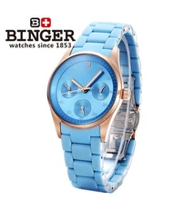 Switzerland Binger new blue love font b watch b font womans rose gold sports font b
