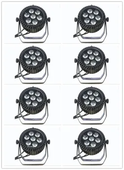 

8 pieces 7x15w silent led par 64 5in1 rgbwa uv waterproof outdoor slim par IP65 Wedding stage light