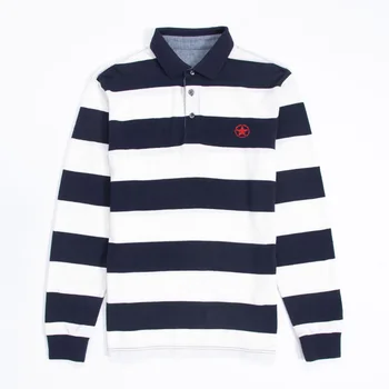 

Mens Jeep Military Star Embroidered Knit Striped Long Sleeve Polo Shirts