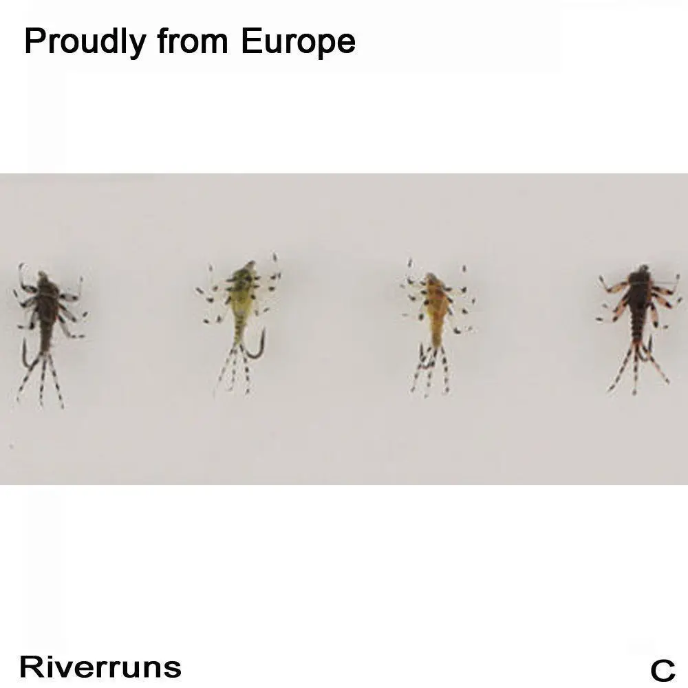 

Riverruns Realistic Flies Mayfly Nymph Flies Trout Flies 4 Colors With Fly Box