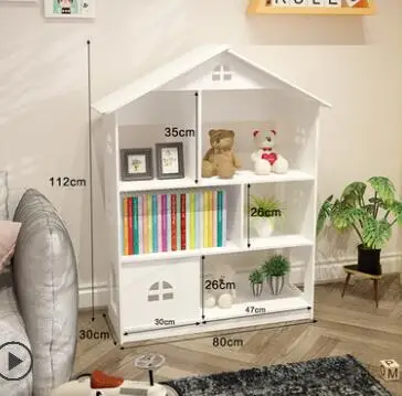 Children's bookshelf floor bookcase cartoon kindergarten baby picture book frame primary school students simple shelf rack .