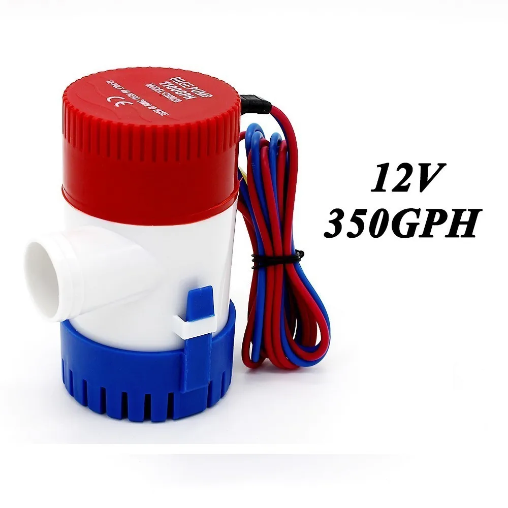 Трюмный насос 12v 1100gph 12VDC, водяной насос, используемый в лодке, гидросамолет, моторный дом, домашняя лодка 12 24 v Вольт 1100 gph - Напряжение: 350GPH 12V