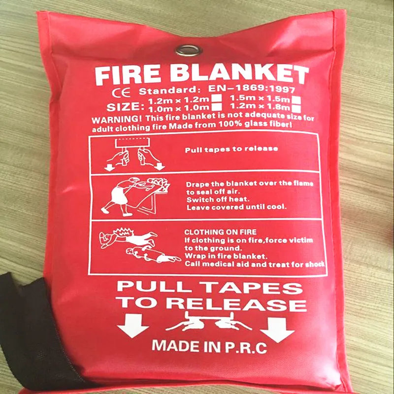 1,2 м x 1,2 м герметичное противопожарное одеяло для домашней безопасности CE одобрено огнетушители, палатка, аварийная лодка, спасение, противопожарная защита