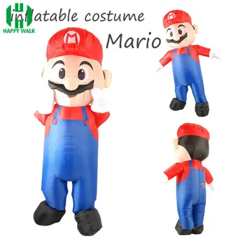 

Inflatable Costume Super Mario Bros Luigi Brothers Plumber Costumes Adult Man Women Funny Mario Cosplay Carnival Fancy Dress Up