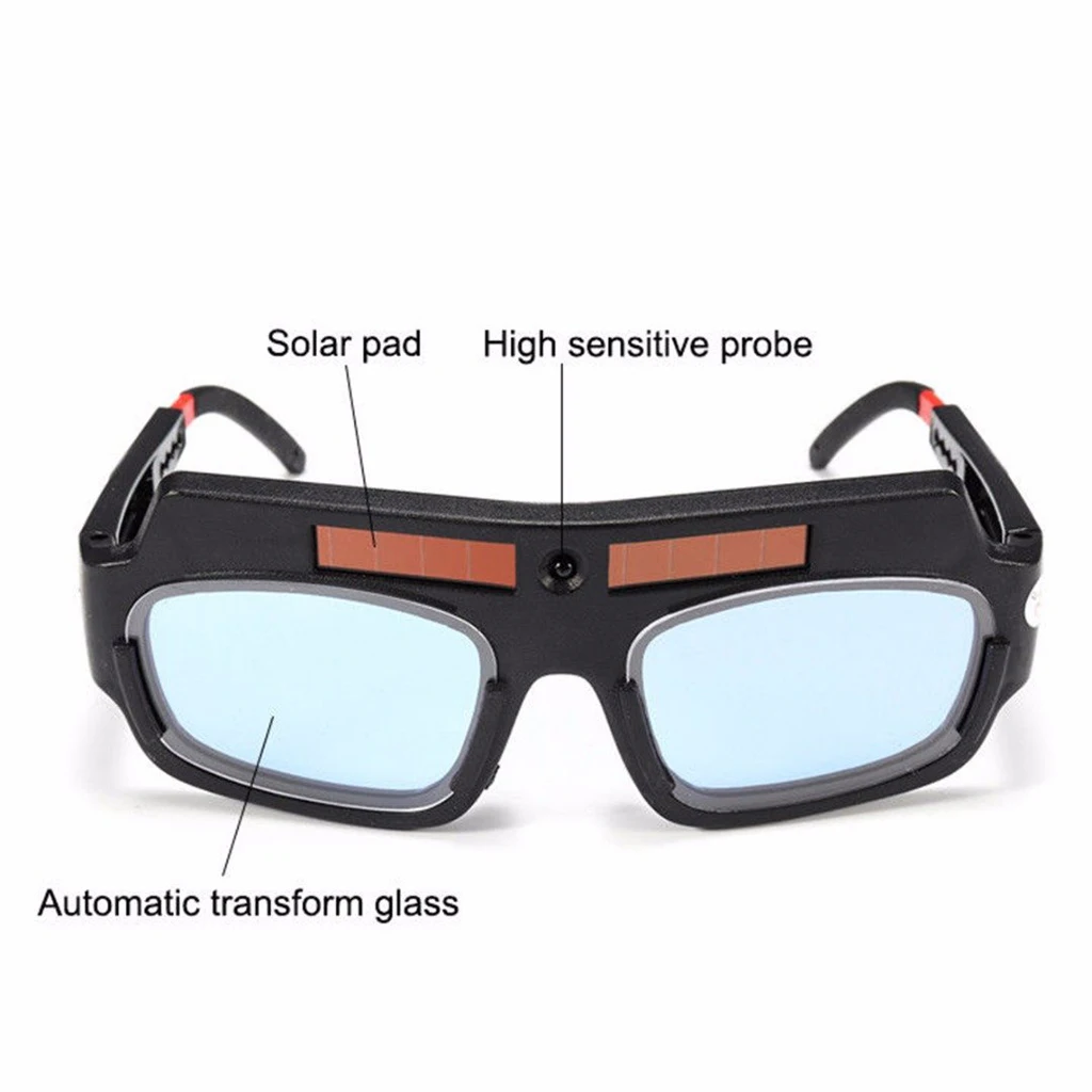 2x Solar Powered Auto Darkening Welding Mask Protective Goggles Safety Glasses Helmet Goggle Welding Glasses Lightproof 