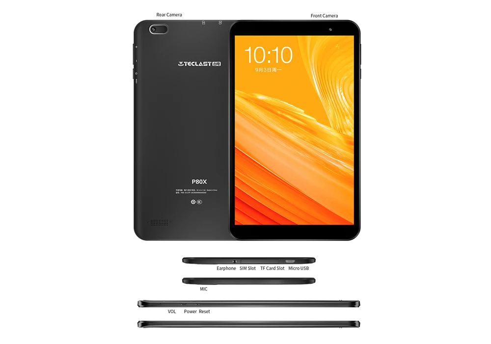 Teclast P80X 8,0 дюймов 4G Phablet телефонный звонок планшет Android 9,0 Spreadtrum SC9863A 1,6 ГГц Восьмиядерный 2 ГБ+ 16 Гб 2-мегапиксельная камера планшетный ПК