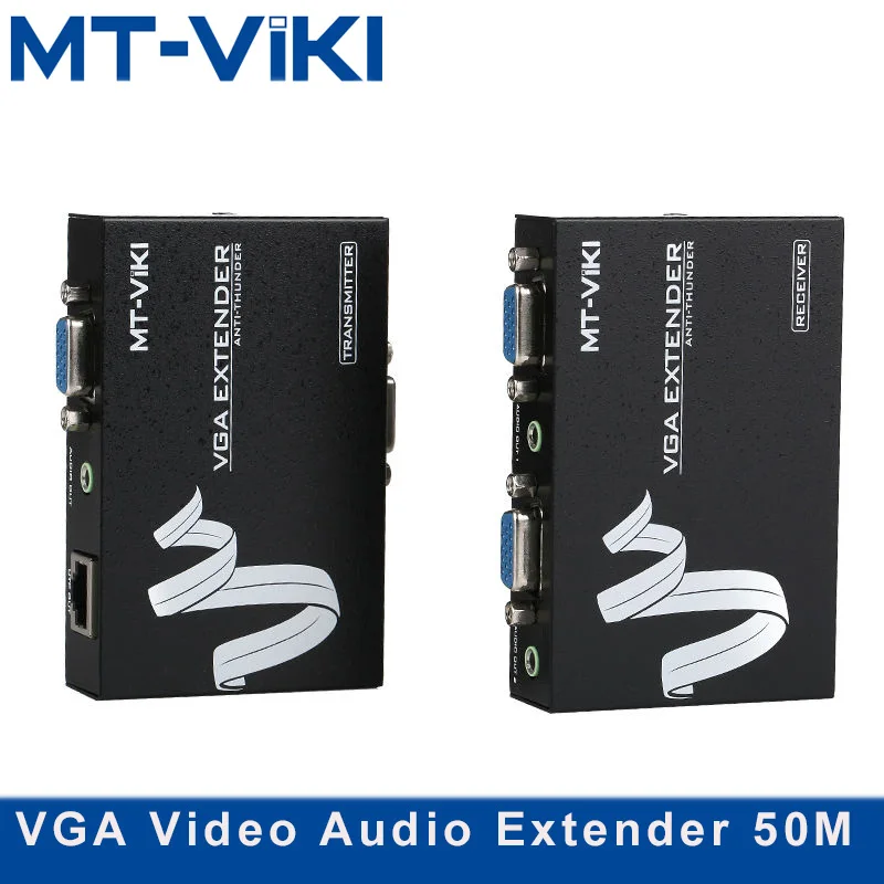 

MT-Viki VGA Extender 50m Video Audio Repeater over UTP Single RJ45 CAT5e / 6 LAN Cable With power HD1920*1080P MT-50T