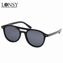 LONSY новые круглые женские солнцезащитные очки с рогом буйвола, брендовые дизайнерские солнцезащитные очки для женщин, модные летние очки UV400 LS4002