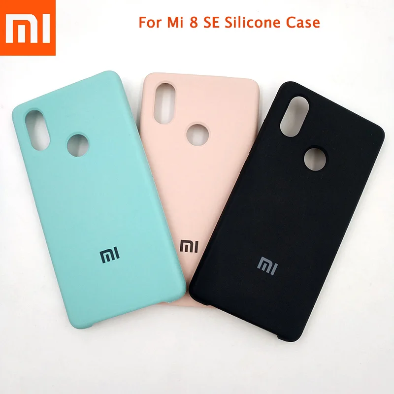 

Original Xiaomi 8SE Silicone Cover Silky Soft-Touch Finish Phone Back Case Liquid Silicone Full Protective Cover For Xiaomi 8SE