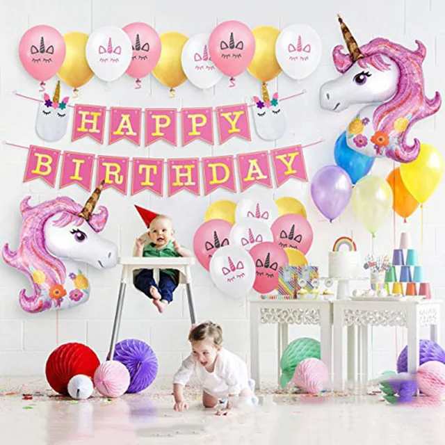 happy birthday garland unicorn