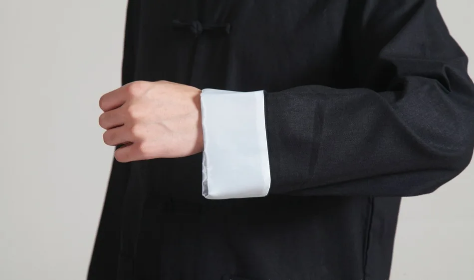 Шанхай история Китайская традиционная одежда Китайский Стиль Мандарин воротник рубашка для кунг-фу черный мужской хлопок льняная куртка для мужчин