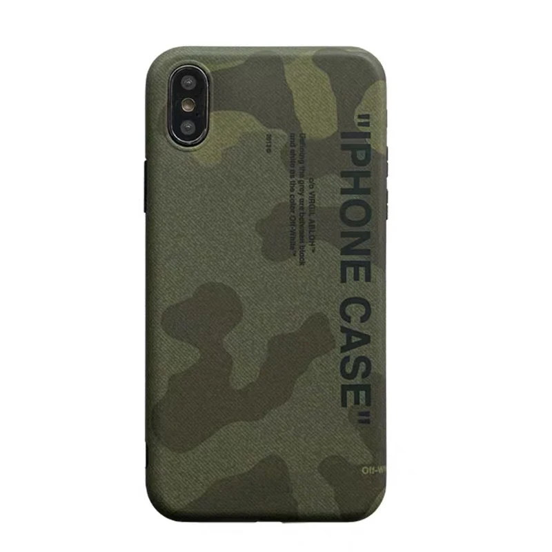 

2019SS Off ow Limited Camouflage soft silicon cover case for iphone 6 6S S plus 7 7plus 8 8plus X XR XS MAX white phone coque