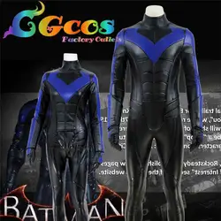 CGCOS Batman: Arkham City Nightwing женский стиль Косплей PU Модный комбинезон для взрослых мужчин карнавальный костюм Хэллоуина супергероя