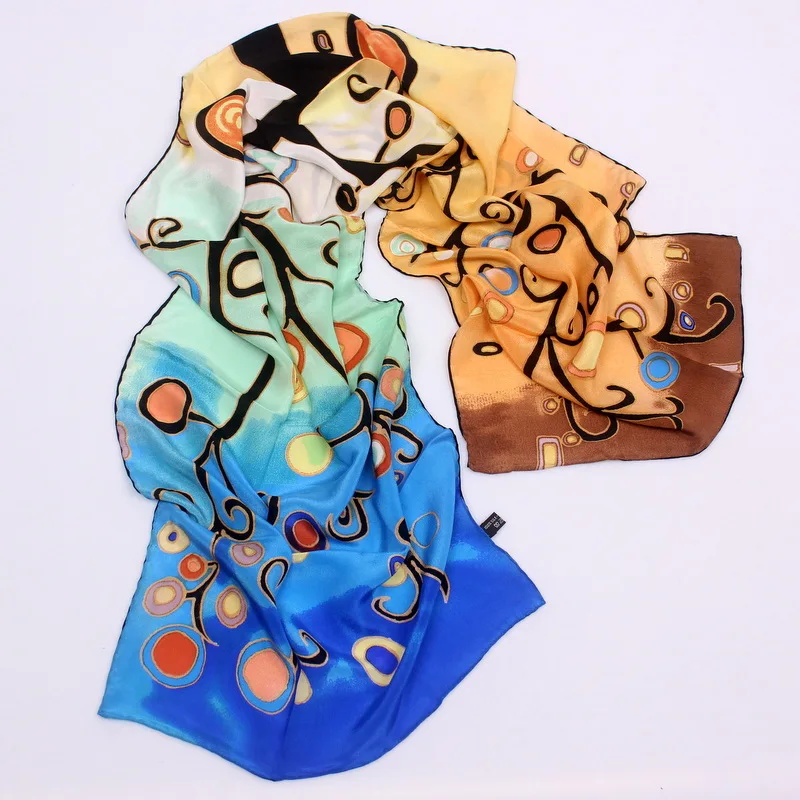 Beste DANKEYISI 2019 Van Gogh Olieverf Zijden Sjaal Vrouwen   Mannen Sjaal 100% Echte Zijde Sjaals Vrouwelijke Luxe Merk Designer sjaals
