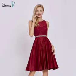 DressV бордовый вечернее платье Дешевые линии рукавов овальным вырезом на молнии Свадебная вечеринка Формальные Бисероплетение Кружева