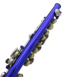 Обременял Piccolo половинного размера флейта покрытием C Ключ Мельхиор с пробкой смазки чистки отвертка Мягкий коробка синий