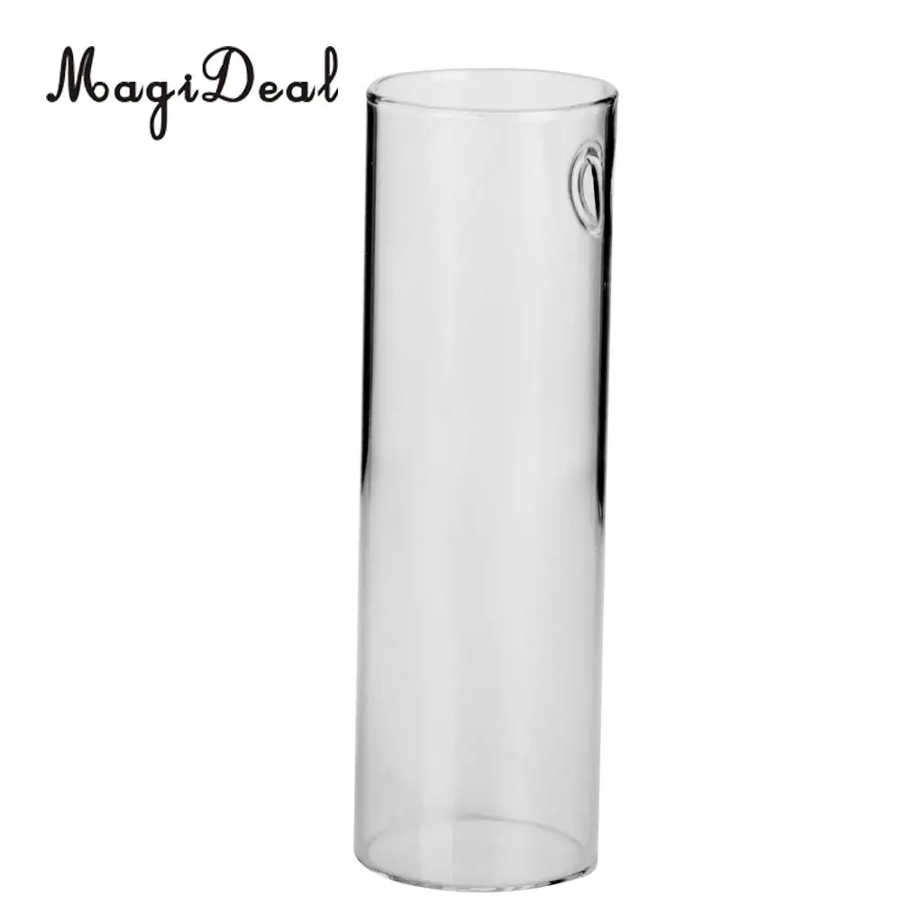 MagiDeal Handmade Cylinder Clear Glass Wall Hanging Vase Bottle for Plant Flower Bedroom Living Room Office Desk Decoration Gift